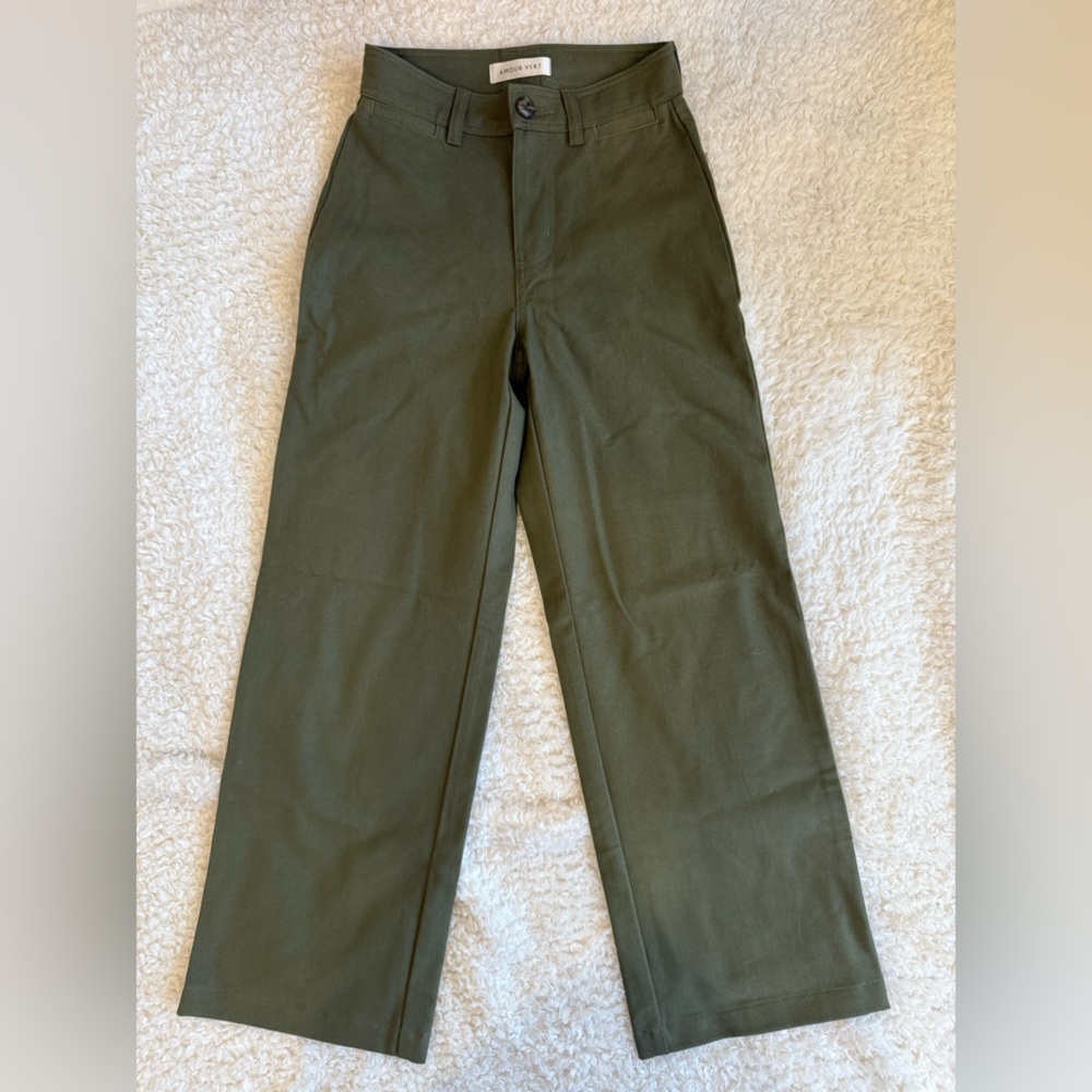 Amour Vert Green Wide Leg Pants Sz 0 NWT